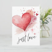 Just Love Hearts ウェディング - ロマンティックハートの結婚式 招待状 (スタンド正面)