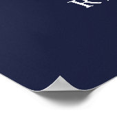 Just Love Navy Blue結婚's Welcome Sign ポスター (角)