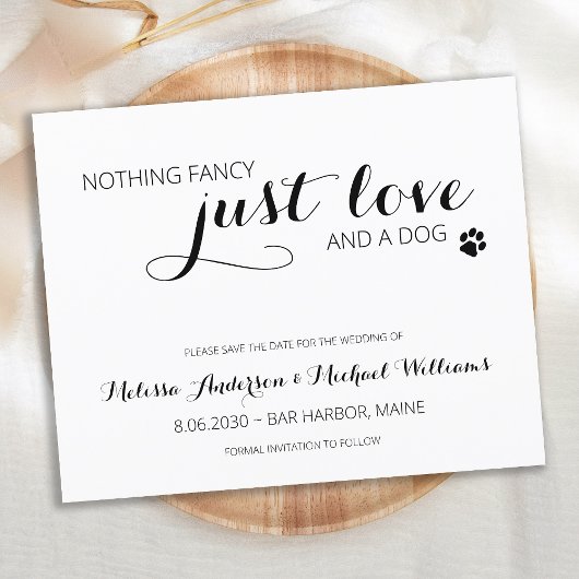 Just Love Pet Dog Save The Date Budget QR Code