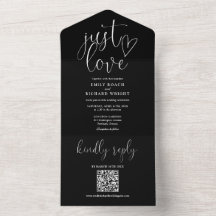 Just Love QR モダン Code Black And White 結婚's