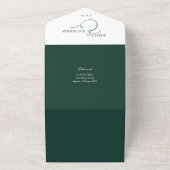 Just Love QR モダン Code Emerald Green結婚's オールインワン招待状 (外側)