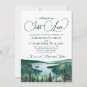 Just Love Rustic Lake Tahoe QR Code Wedding  招待状 (正面)