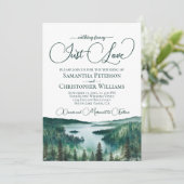 Just Love Rustic Lake Tahoe QR Code Wedding 招待状 (スタンド正面)