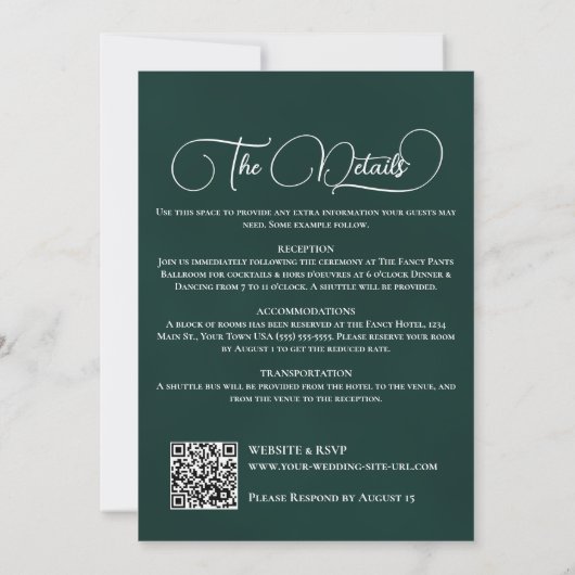 Just Love Rustic Lake Tahoe QR Code Wedding 招待状 (裏面)