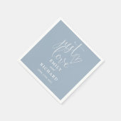 Just Love Script エレガント Dusty Blue 結婚's スタンダードカクテルナプキン (角)