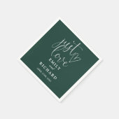 Just Love Script エレガント Emerald Green 結婚's スタンダードカクテルナプキン (角)