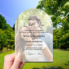 Just Love Text Overlay Photo Wedding  アクリル招待状