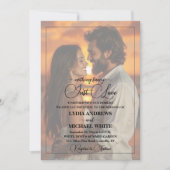 Just Love Text Overlay Photo Wedding  招待状 (正面)