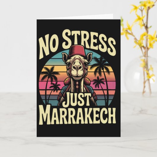 Just Marrakech Camel Sunset Morocco Trip Marrakesh カード (黄色い花)