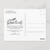 Just Marred 3 Photo Collage'結婚s Thank You ポストカード (裏面)