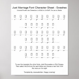Just Marriage フォントの代替文字シート ポスター