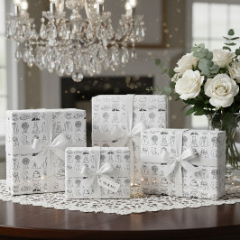 「Just Married」おしゃれな包装紙 ラッピングペーパー