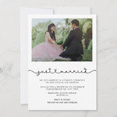 Just married かわいいハートフォントのカード 招待状 (正面)