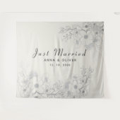 Just Married ウェディング背景 タペストリー (正面(横))