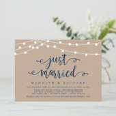 Just Married、エロープメント・ウェディングパーティーのお祝い 招待状 (スタンド正面)