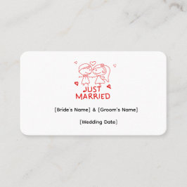 Just Married オーダーメイド ビジネスカード、カスタム 結婚式 名刺