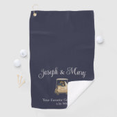 "Just Married" ゴルフカートの花嫁と新郎のギフト ゴルフタオル (インサイチュ)