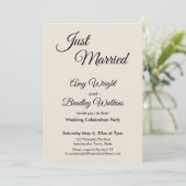 「Just Married」シンプルでエレガントな披露宴の案内 招待状 (スタンド正面)