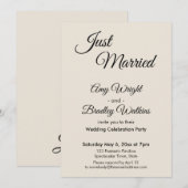 「Just Married」シンプルでエレガントな披露宴の案内 招待状 (正面/裏面)