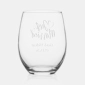 Just Married  ステムなしワイングラス (裏面)