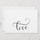Just Married タイポグラフィー 結婚式後パーティー 招待状 (裏面)