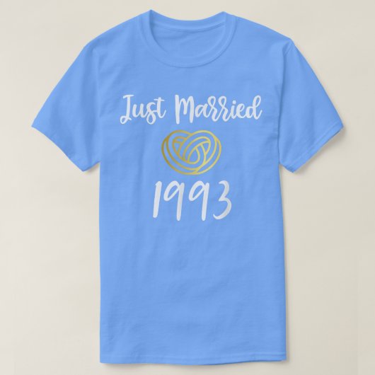 Just Married 1993 Marriage s, 29th Wedding Anniver Tシャツ (デザイン正面)