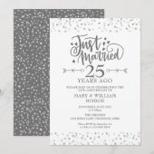 Just Married 25th Wedding Anniversary 招待状 (正面/裏面)