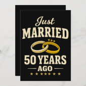 Just Married 50 Years Ago Celebration golden card シーズンカード (正面/裏面)