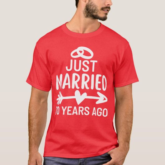 Just Married 70 Years Ago Wedding Anniversary fami Tシャツ (正面)