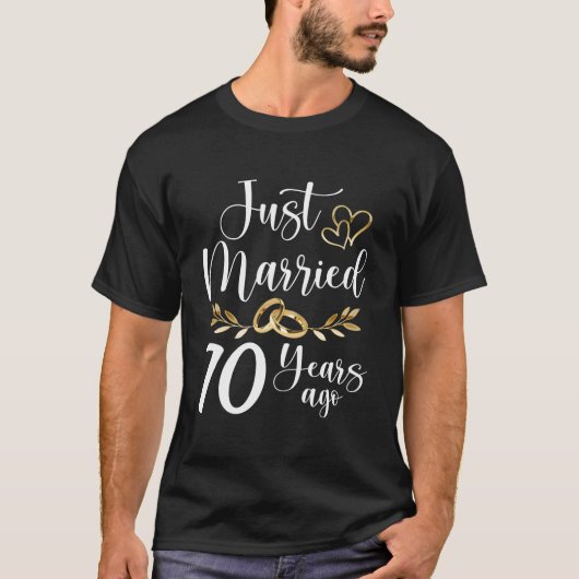 Just Married 70Th Married 70 Years Ago Wedding Ann Tシャツ (正面)