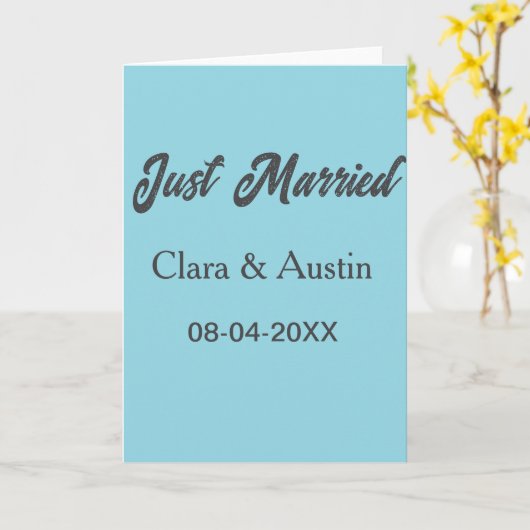 Just Married add couple name date year wedding sim カード (黄色い花)