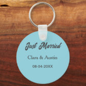 Just Married add couple name date year wedding sim キーホルダー (正面)