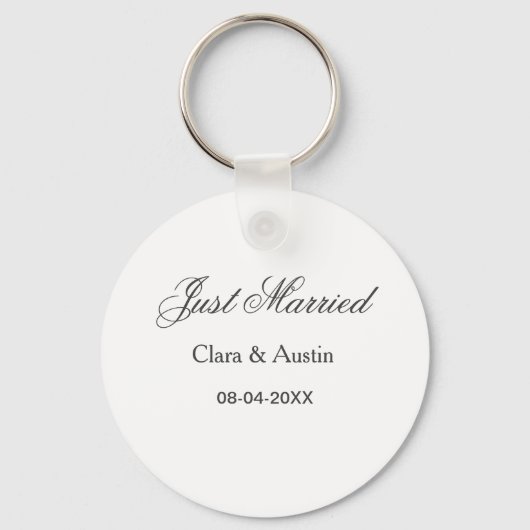 Just Married add couple name date year wedding sim キーホルダー (裏面)