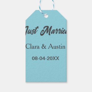 Just Married add couple name date year wedding sim ギフトタグ