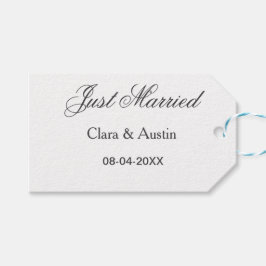 Just Married add couple name date year wedding sim ギフトタグ