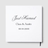 Just Married add couple name date year wedding sim ゲストブック (裏面)