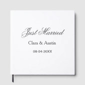 Just Married add couple name date year wedding sim ゲストブック (正面)