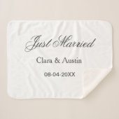 Just Married add couple name date year wedding sim シェルパブランケット (正面(横))