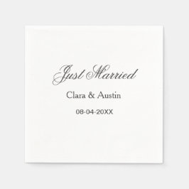Just Married add couple name date year wedding sim スタンダードカクテルナプキン