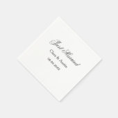 Just Married add couple name date year wedding sim スタンダードカクテルナプキン (角)