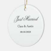 Just Married add couple name date year wedding sim セラミックオーナメント (左)