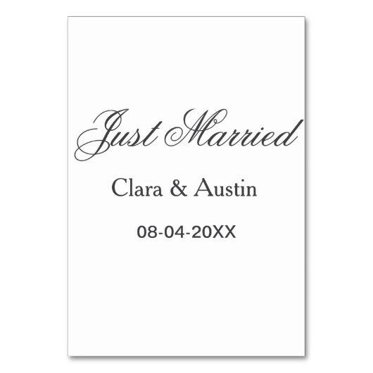 Just Married add couple name date year wedding sim テーブルナンバー (正面)