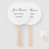 Just Married add couple name date year wedding sim ハンドファン (正面&裏面)