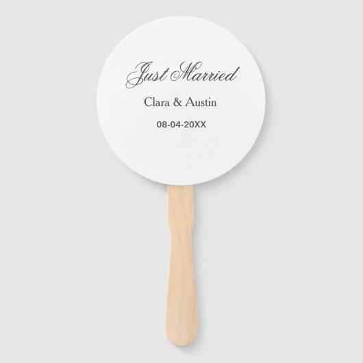 Just Married add couple name date year wedding sim ハンドファン (正面)