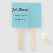 Just Married add couple name date year wedding sim ハンドファン (正面&裏面)