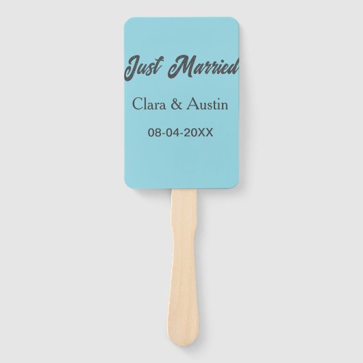 Just Married add couple name date year wedding sim ハンドファン (正面)