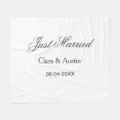 Just Married add couple name date year wedding sim フリースブランケット (正面(横))