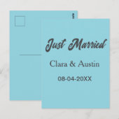 Just Married add couple name date year wedding sim ポストカード (正面/裏面)