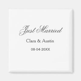 Just Married add couple name date year wedding sim マグネット