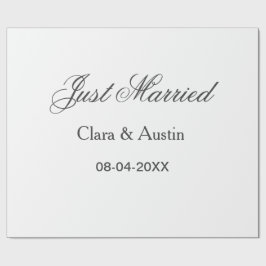 Just Married add couple name date year wedding sim ラッピングペーパー